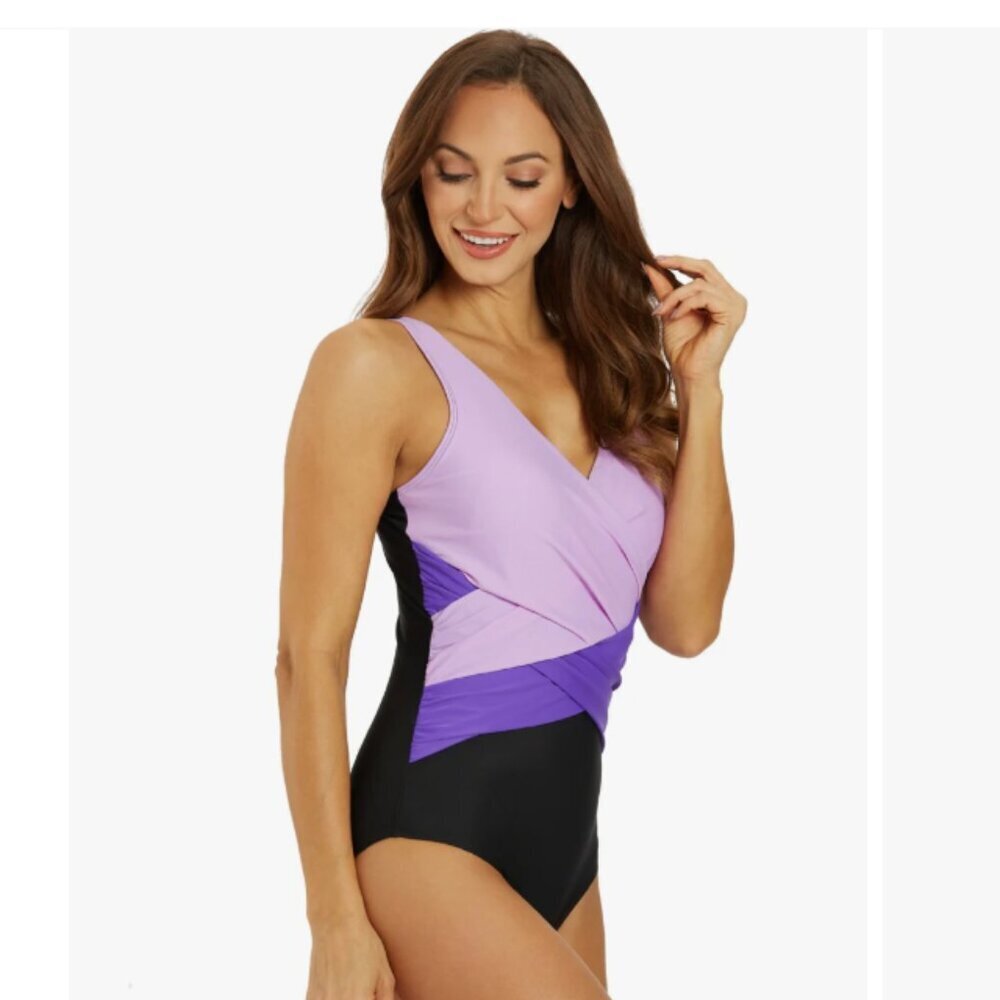 SPORTI MARINA CRISS CROSS TUMMY CONTROL ONE PIECE SWIMSUIT - Picture 6 of 11